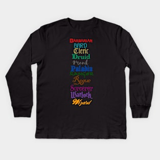 RPG Classes Kids Long Sleeve T-Shirt